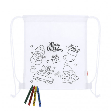 Mochila de Natal infantil para colorir