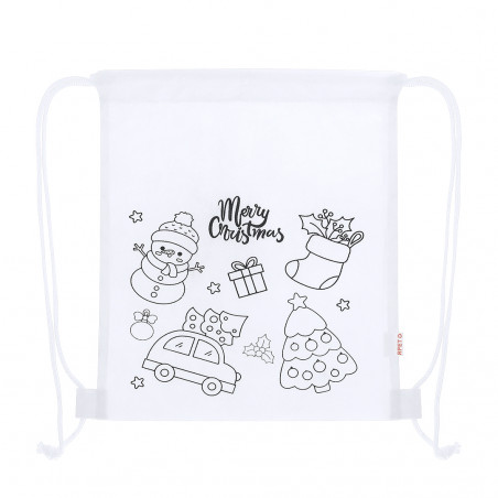 Mochila de Natal infantil para colorir