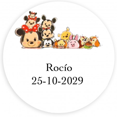 Disney, etiqueta adesiva redonda 5cm editável