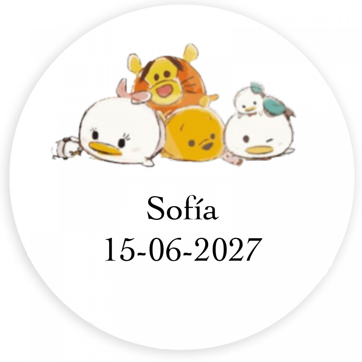 Adesivo personalizado Disney de 5cm para seus eventos