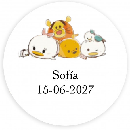 Adesivo personalizado Disney de 5cm para seus eventos