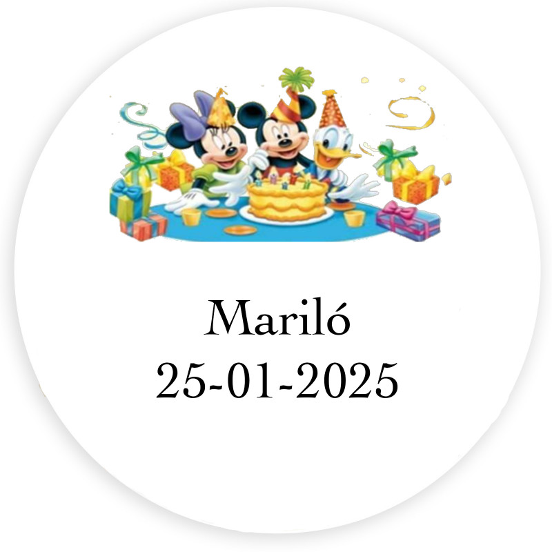 Adesivo personalizado Disney para eventos infantis 5cm