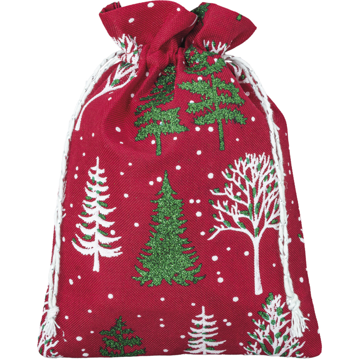 Bolsa vermelha com motivos natalinos