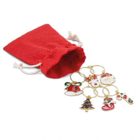 Conjunto de 6 aros de Natal para copos