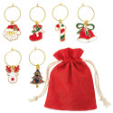 Conjunto de 6 aros de Natal para copos