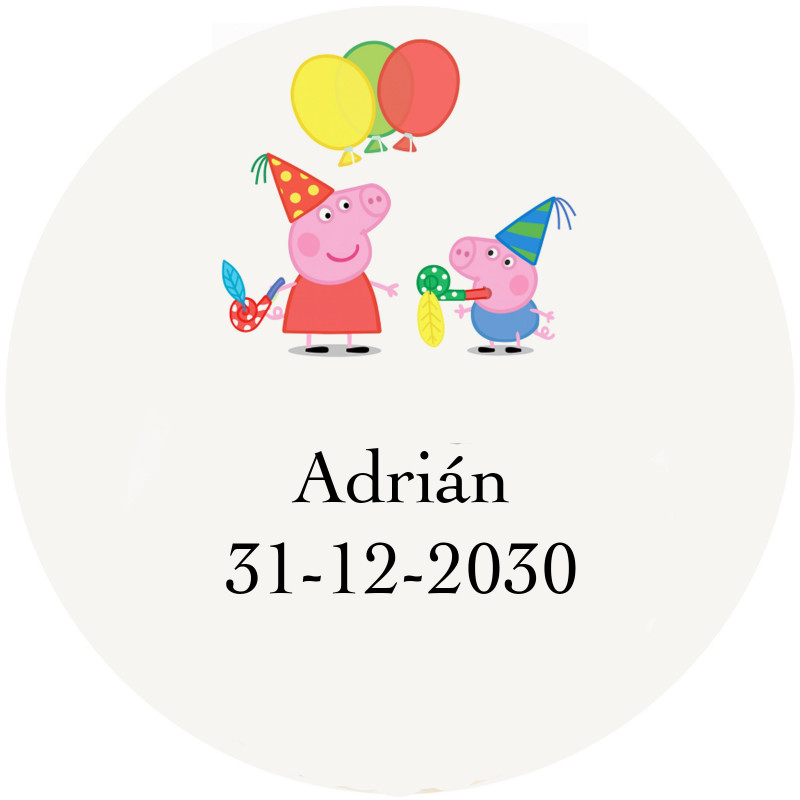 Peppa Pig adesivo personalizado divertido transparente 5cm