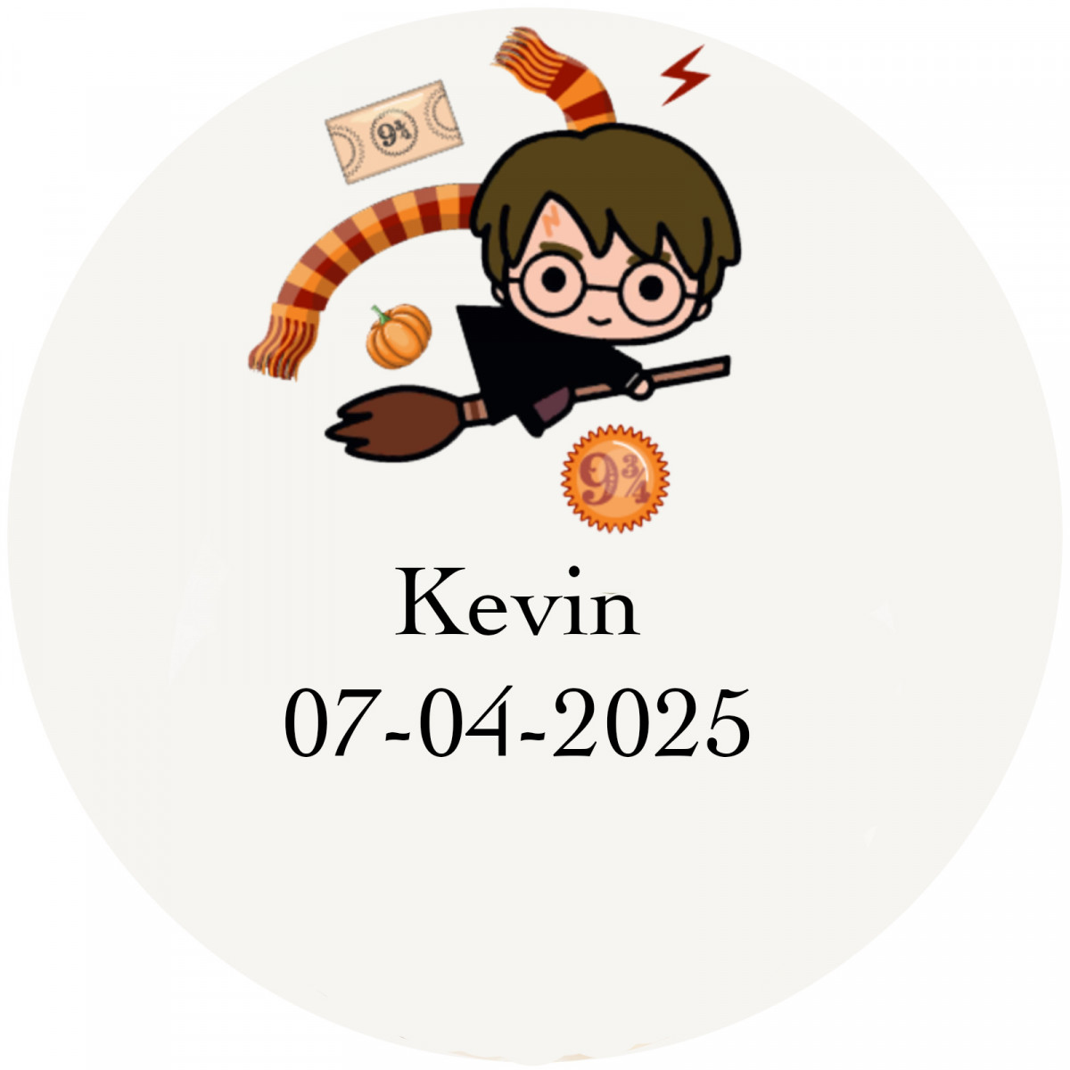 Harry Potter adesivo personalizado para eventos mágicos 5cm transparente