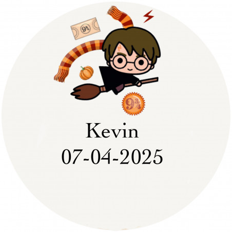 Harry Potter adesivo personalizado para eventos mágicos 5cm transparente