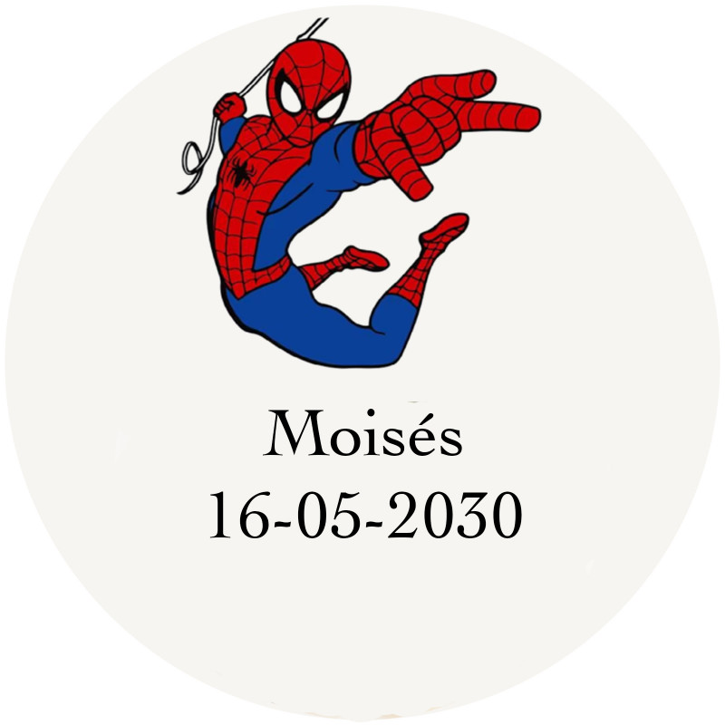 Spideman em etiqueta adesiva personalizada 5cm transparente