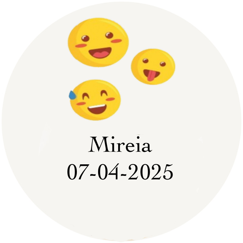 Emoji adesivo personalizado com fundo transparente 5cm