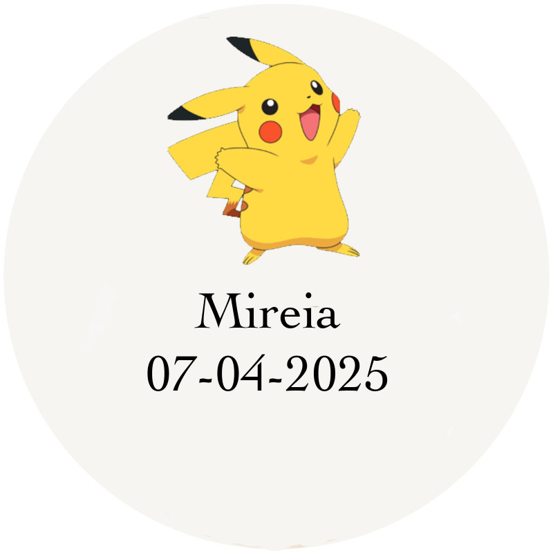Etiqueta adesiva de pokemon para eventos 5cm transparente