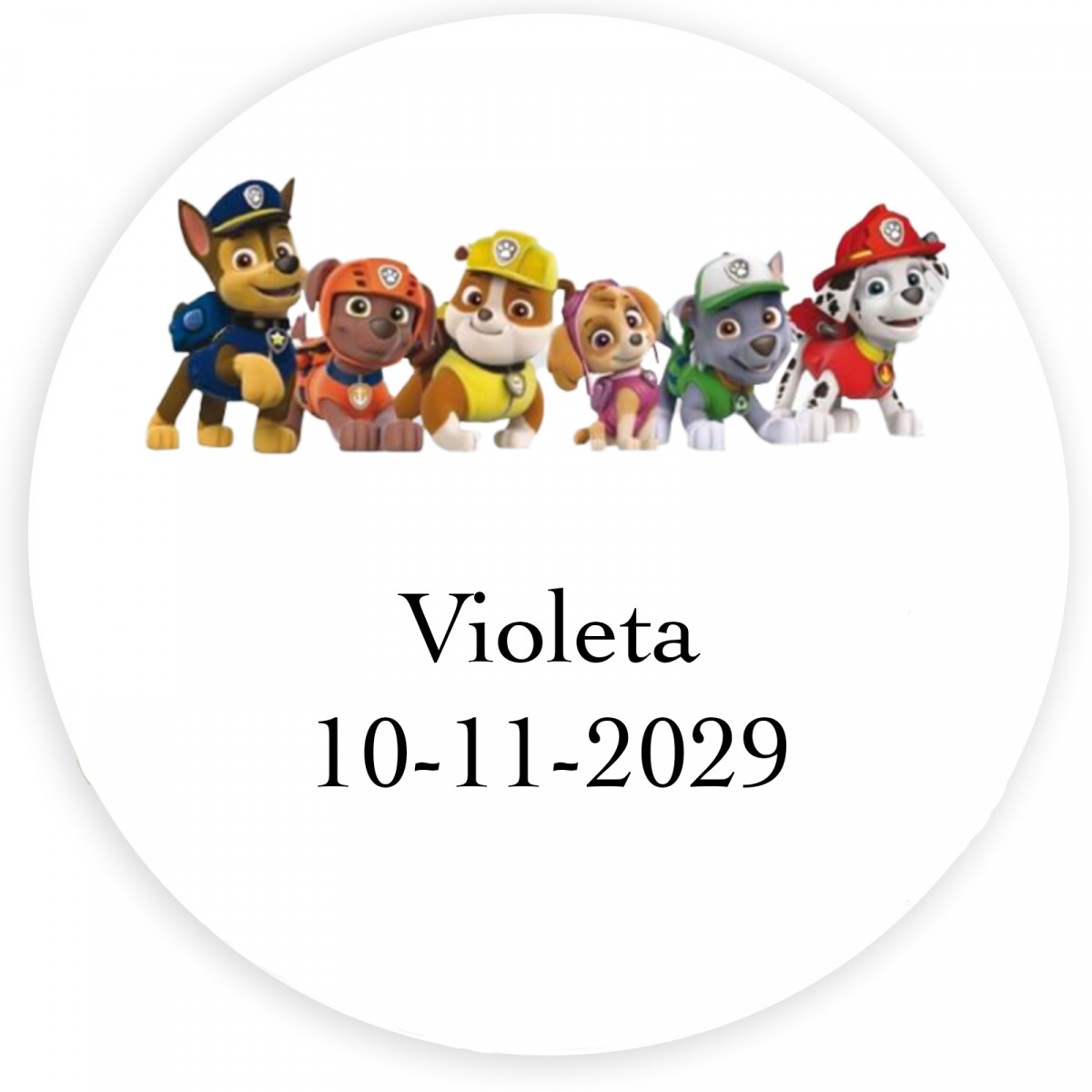 Adesivo patrulha canina personalizado 3cm