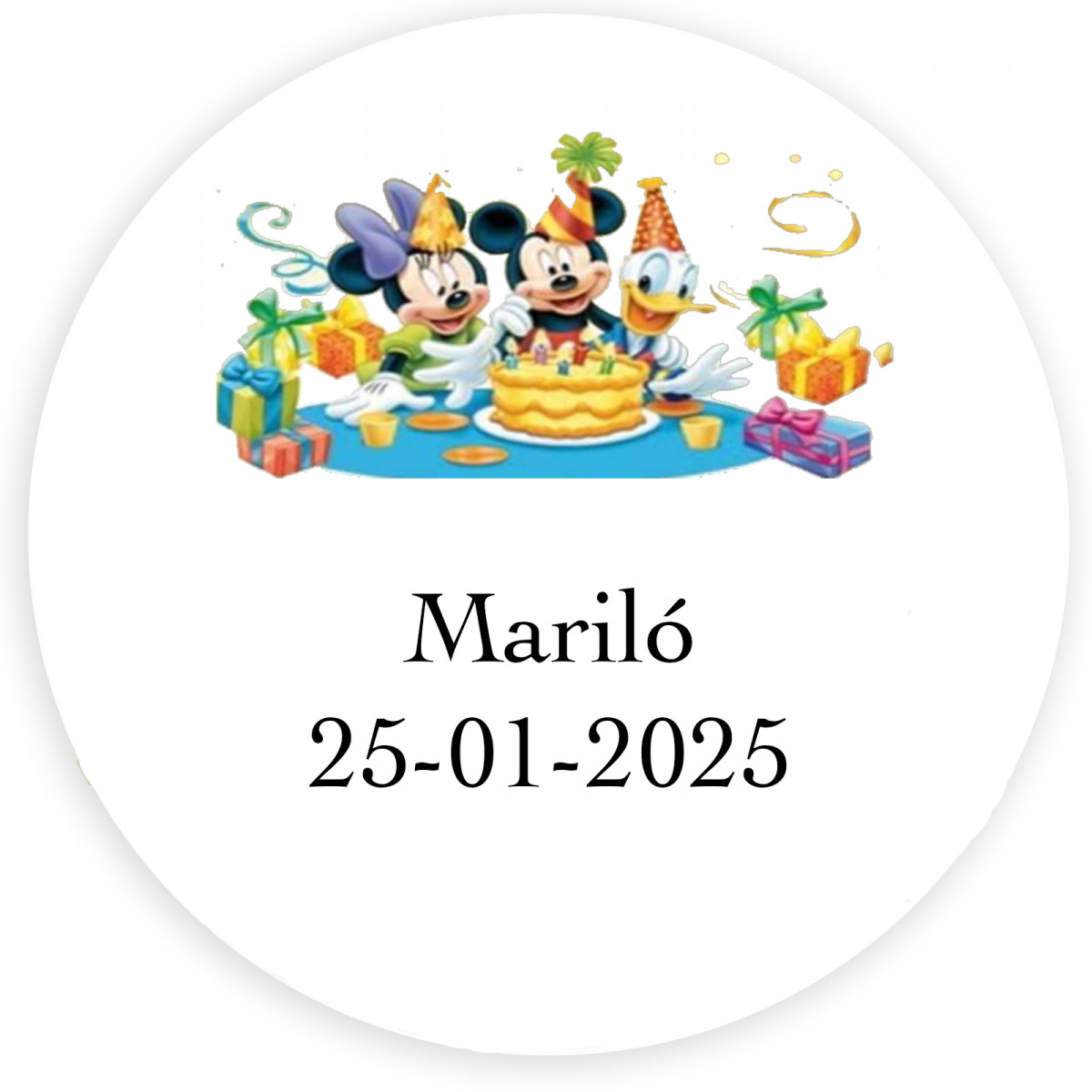 Adesivo personalizado temático da disney para decorar 3cm