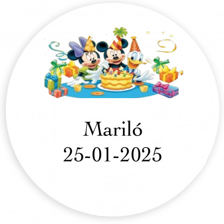 Adesivo personalizado temático da disney para decorar 3cm