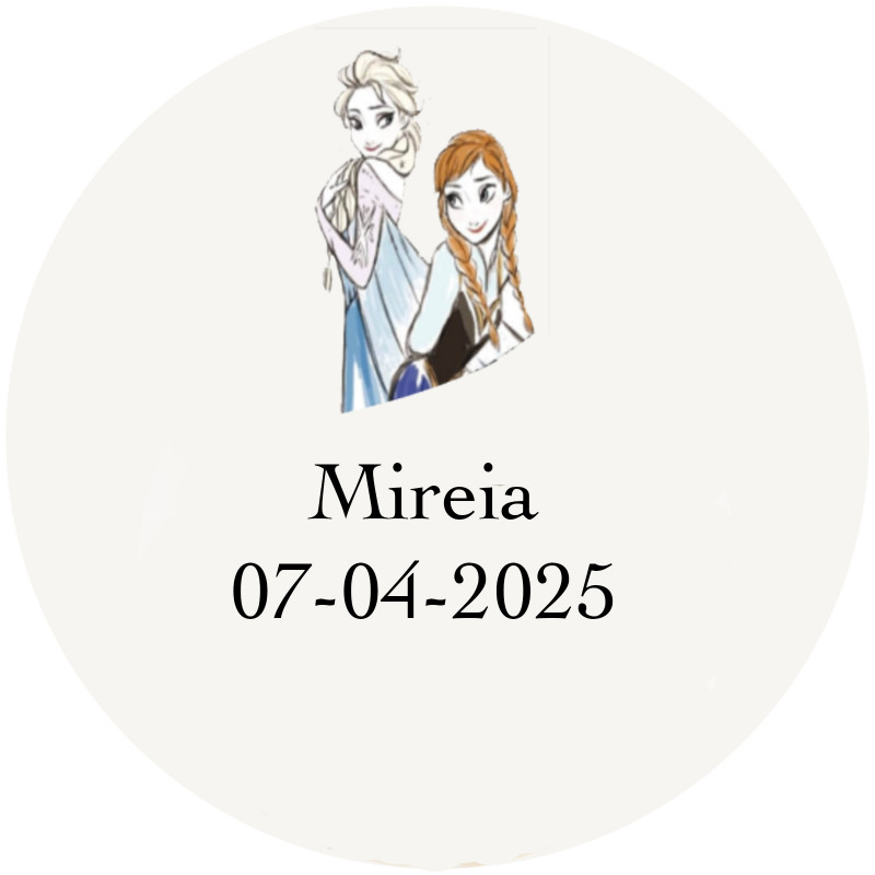 Adesivo personalizado transparente frozen 3cm