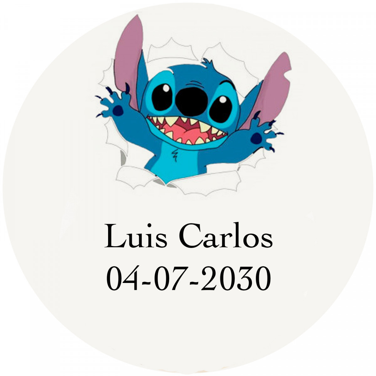 Adesivo personalizado do stitch com fundo transparente 3cm