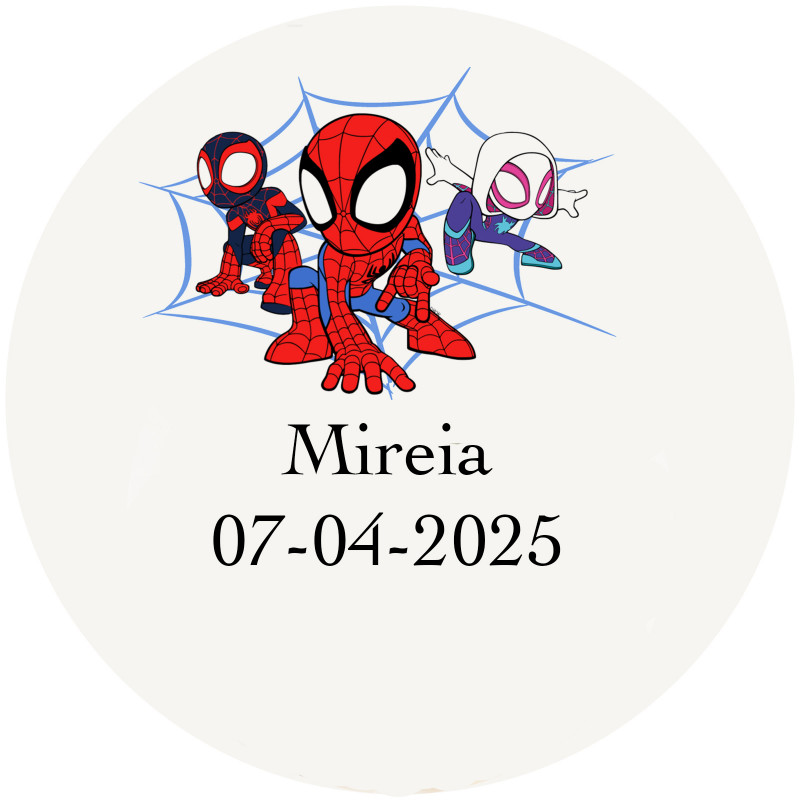 Spidey adesivo infantil transparente personalizado de 3cm