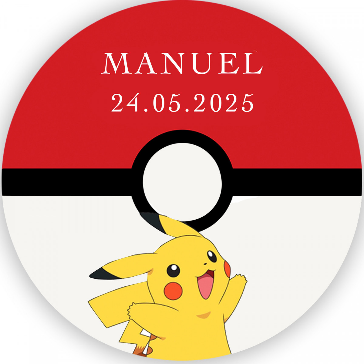 Adesivo redondo de 3cm transparente de pokemon para decorações