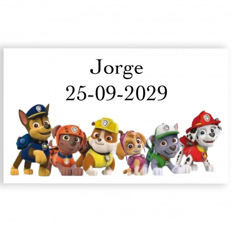 Adesivo personalizado patrulha canina 3x5cm