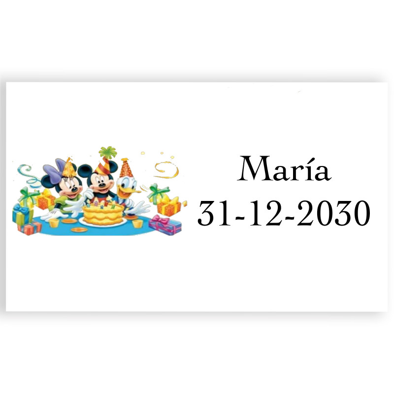Adesivo personalizado disney de 3x5cm na horizontal
