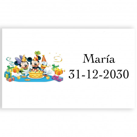 Adesivo personalizado disney de 3x5cm na horizontal