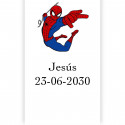 Adesivo do spiderman para personalizar com texto 3x5cm