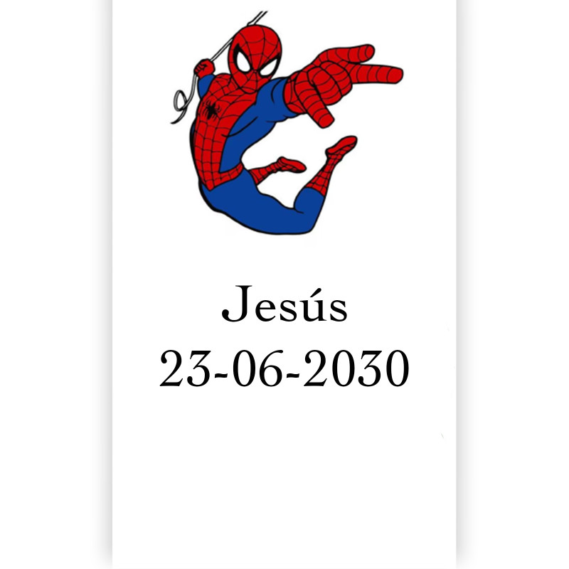 Adesivo do spiderman para personalizar com texto 3x5cm