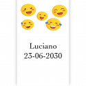 Emojis adesivo personalizado 3x5cm com fundo branco