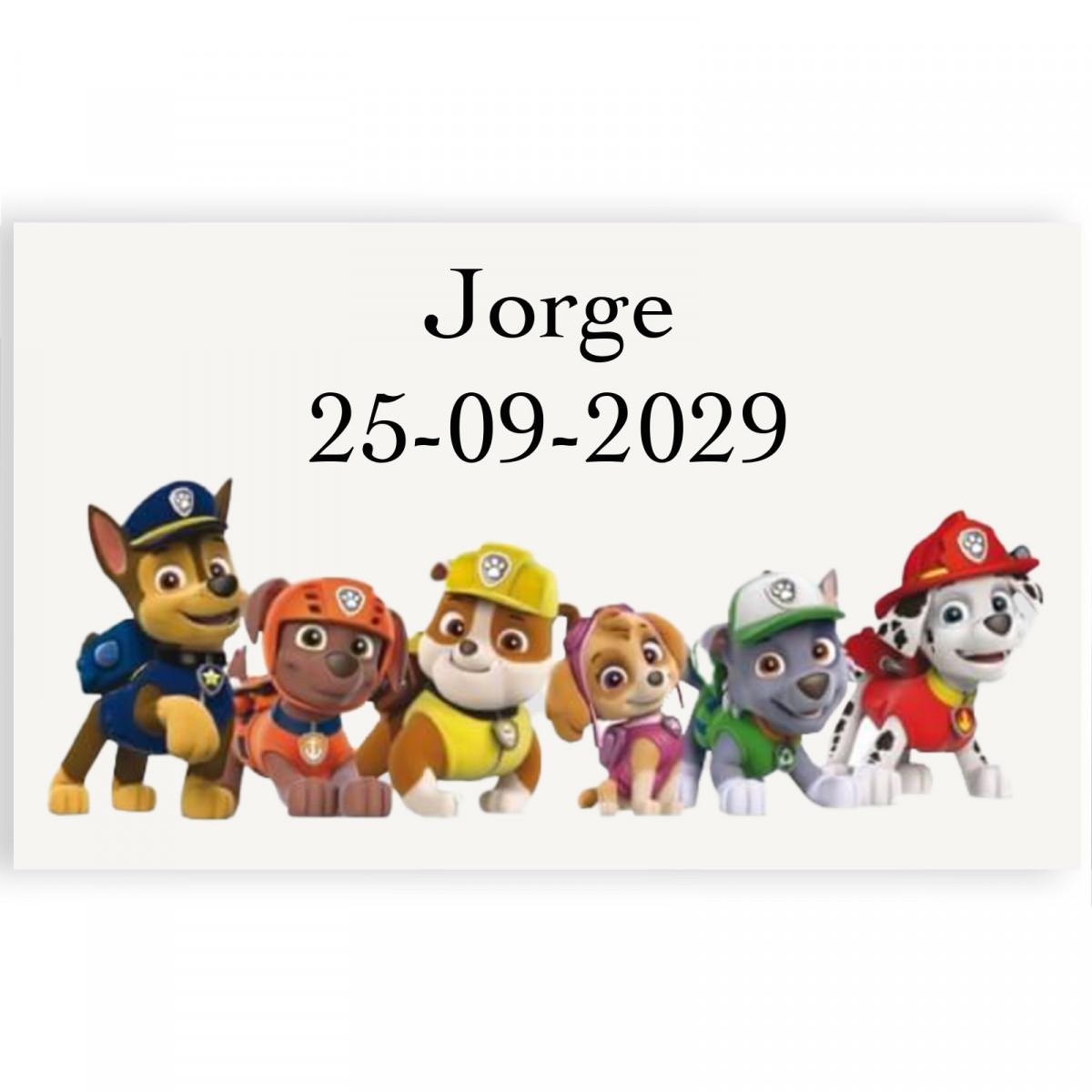 Adesivo personalizado patrulha canina 3x5cm transparente