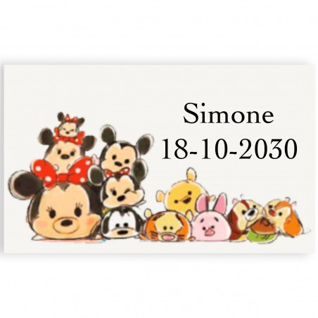 Adesivo personalizado da disney em formato transparente 3x5cm