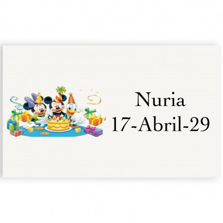 Adesivo transparente personalizado disney 3x5cm
