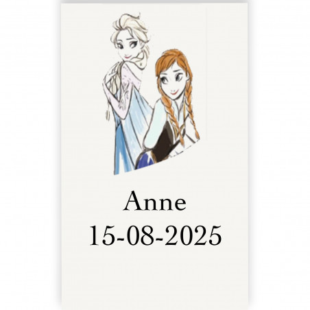 Etiqueta adesiva personalizada frozen com texto 3x5cm transparente