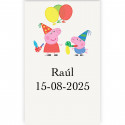 Adesivo personalizado peppa pig com fundo transparente 3x5cm