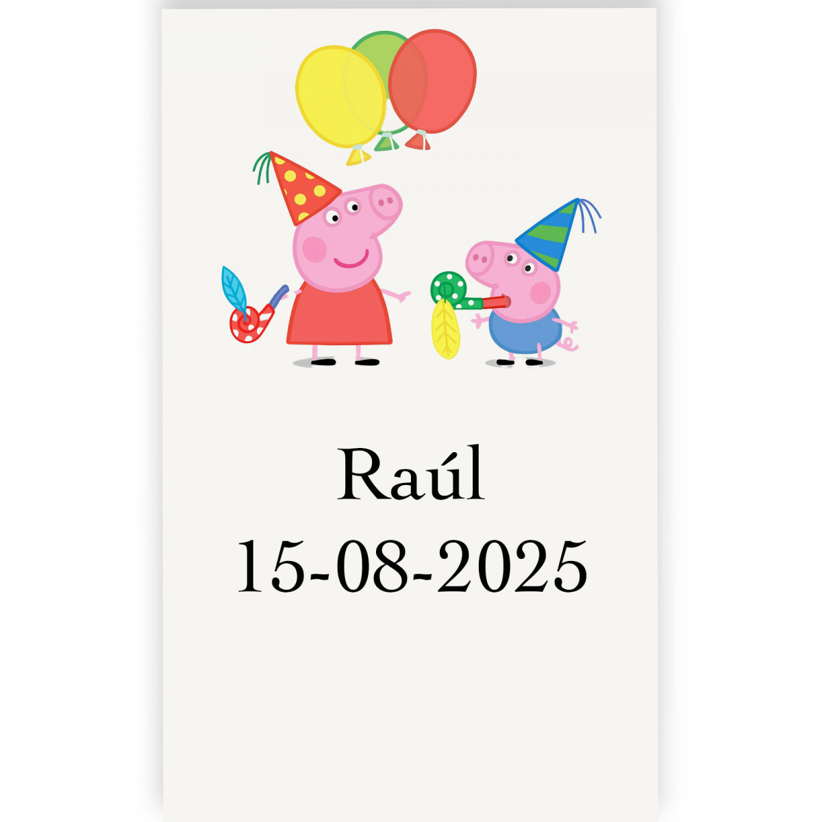 Adesivo personalizado peppa pig com fundo transparente 3x5cm