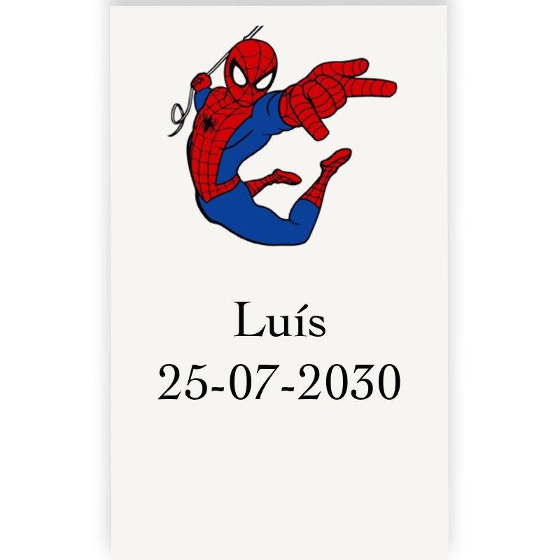 Etiqueta personalizada do spiderman para eventos 3x5cm transparente
