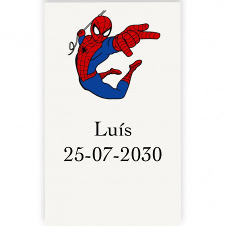 Etiqueta personalizada do spiderman para eventos 3x5cm transparente