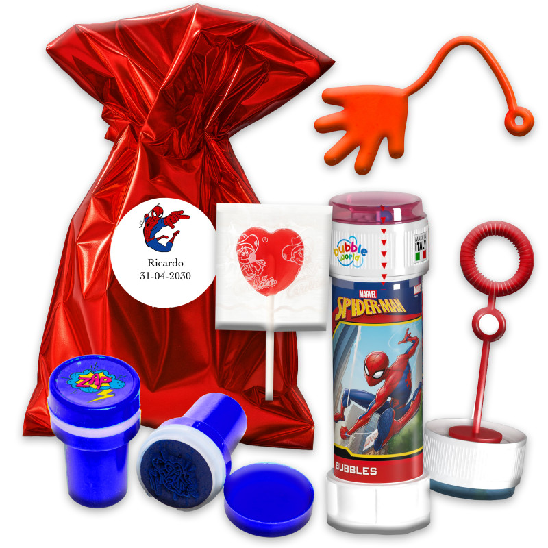 Spiderman bolsa metálica com detalhes divertidos infantis