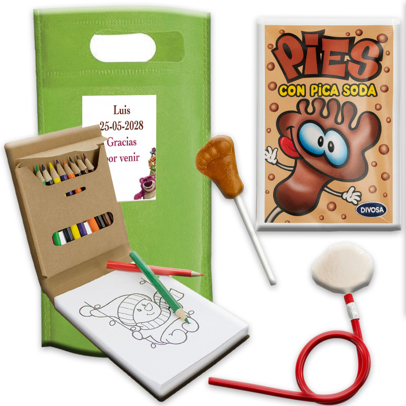 Toy story bolsa com conjunto para colorir lápis flexível e doce azedo de pé