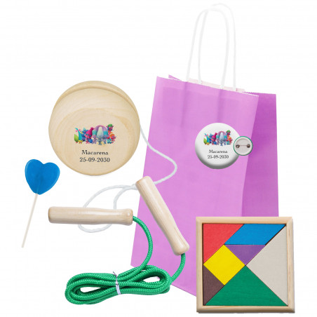 Trolls bolsa de papel com detalhes divertidos para crianças