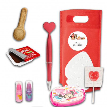 Disney, bolsa Minnie com set de maquiagem e detalhes de menina