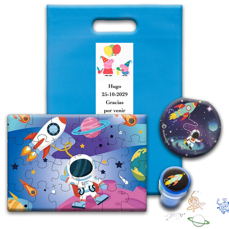 Peppa Pig, pacote de festa infantil com detalhes de astronauta