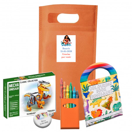 Vaiana Moana, bolsa piñata com jogo de construção e livro para colorir