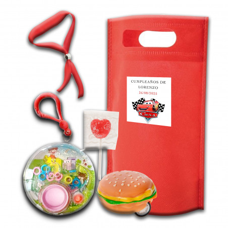 Cars, pack infantil com presentes divertidos para crianças