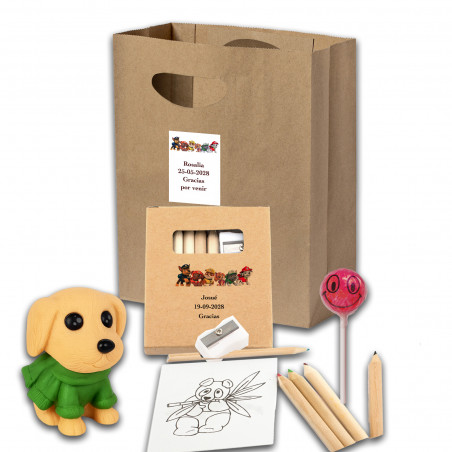 Bolsa patrulha canina com presentes para crianças em celebrações