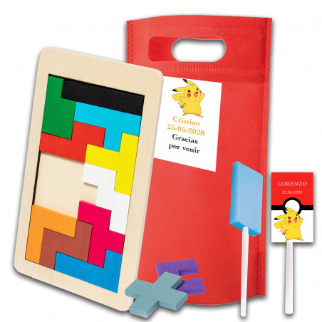 Pacote de pokémon para convidados personalizados educativo e saboroso