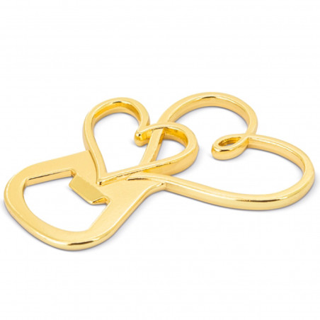 Abridor de garrafas dourado coração