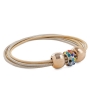Pulseira elástica para mulher com contas douradas e brilhantes Elegância e conforto em um único acessório
