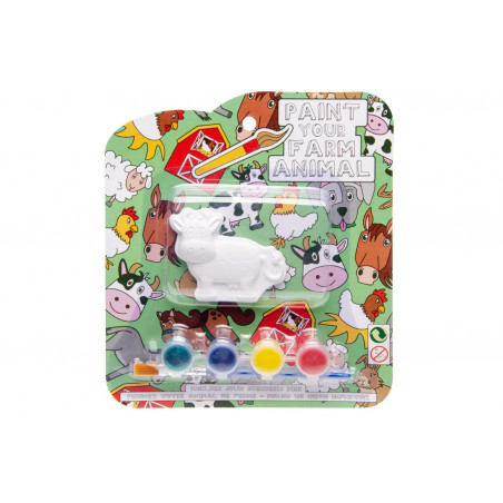 Conjunto para pintar gesso infantil animal de fazenda