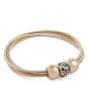 Pulseira elástica para mulher com contas douradas e brilhantes Elegância e conforto em um único acessório
