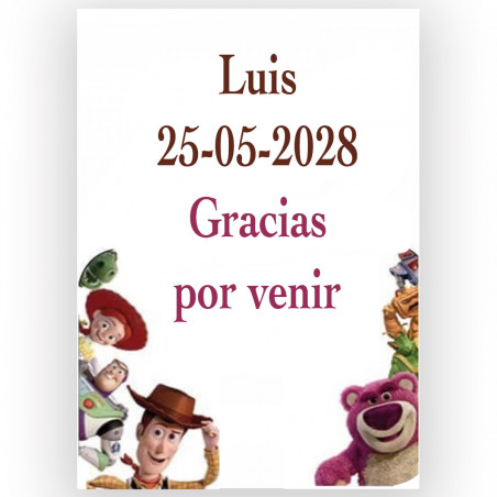 Conjunto escolar personalizado do toy story com doce